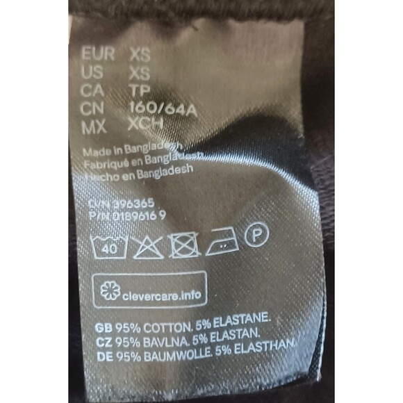 H&M Divided Basic Leggings Sz XS Black W/Yellow & White Side Stripe Urban Cool - Picture 5 of 7